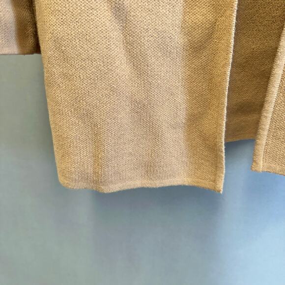 Anne Klein camel tan knit sweater jacket with faux fur collar Size medium - Picture 6 of 15